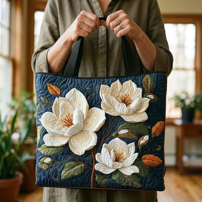 Delicate Magnolia | Quilted Tote Bag