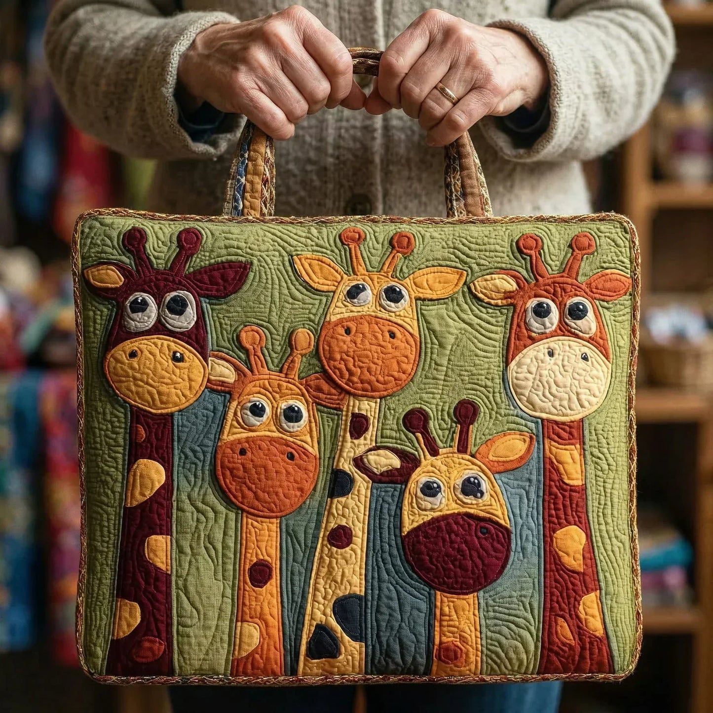 Giraffe | Quilted Tote Bag
