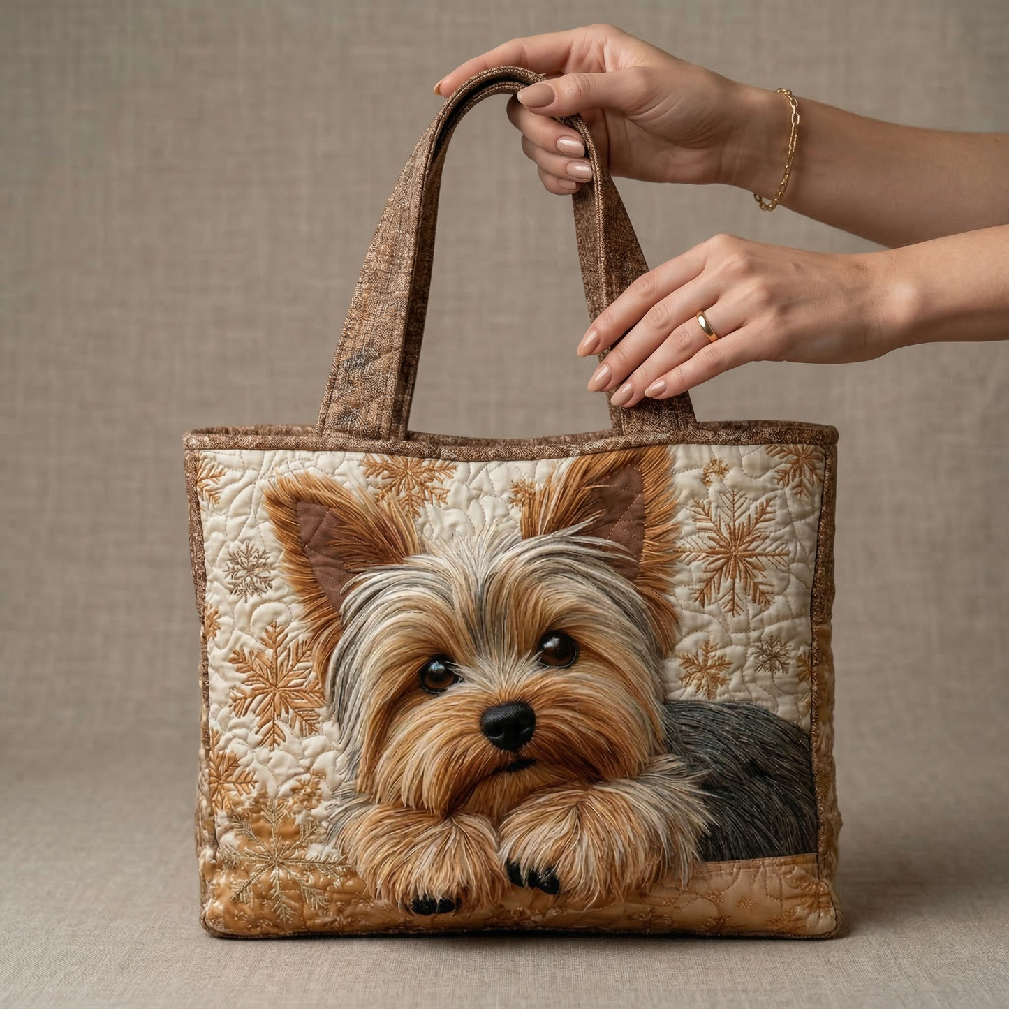 Adorable Yorkie | Quilted Tote Bag