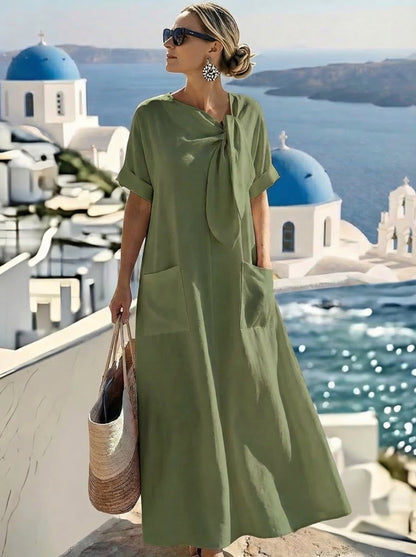 Fleur™ | Elegantní letní maxi šaty s kapsami