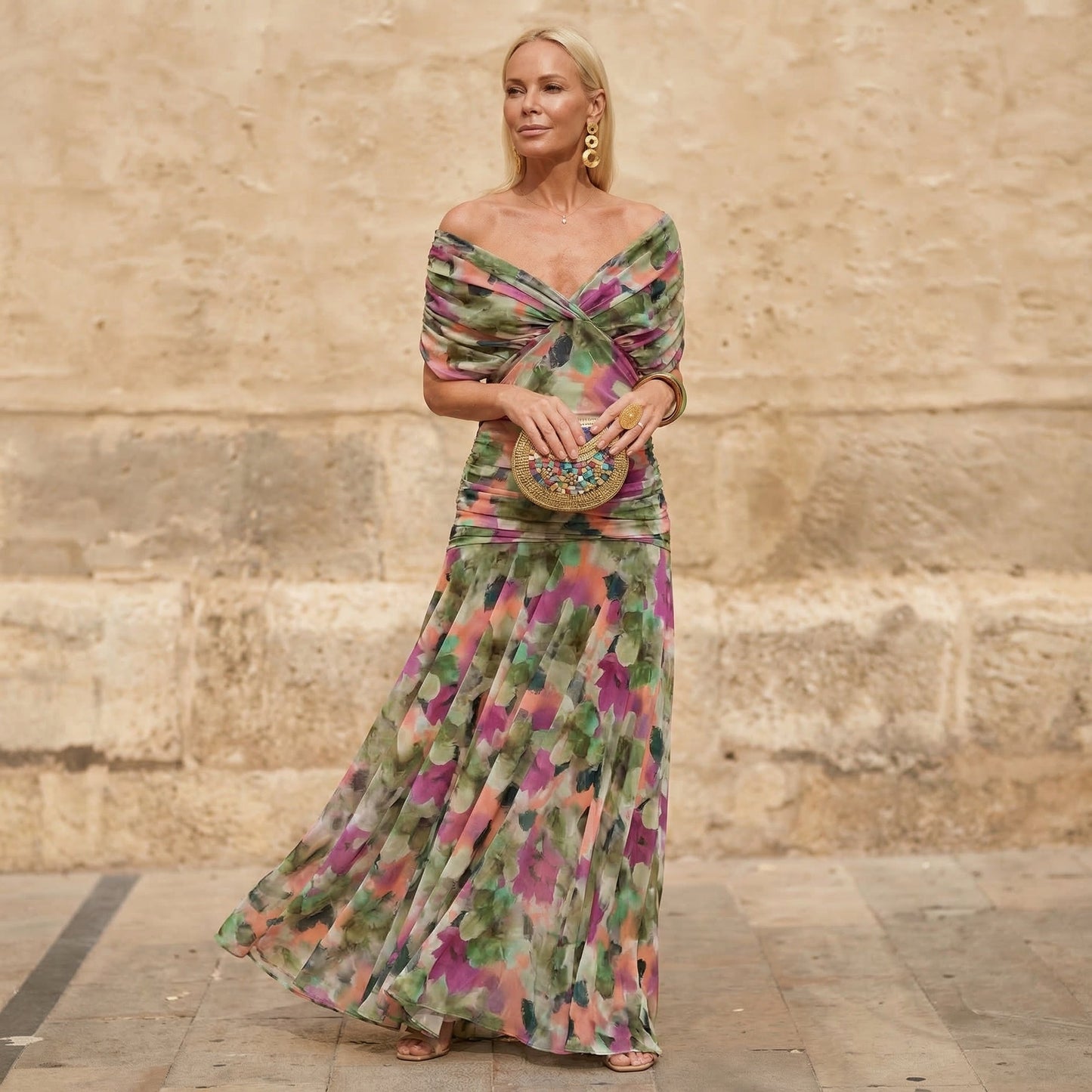 Florendra™ Off-Shoulder Floral Maxi Dress