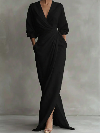 Paige | Elegant Relaxed V-Neck Dress