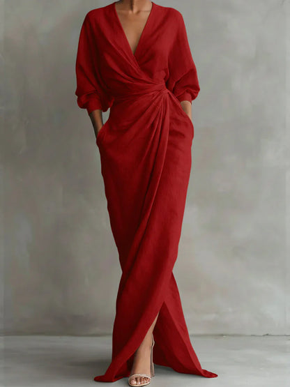Paige | Elegant Relaxed V-Neck Dress