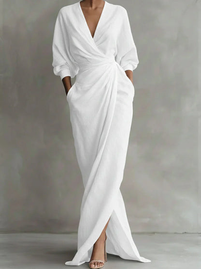 Paige | Elegant Relaxed V-Neck Dress