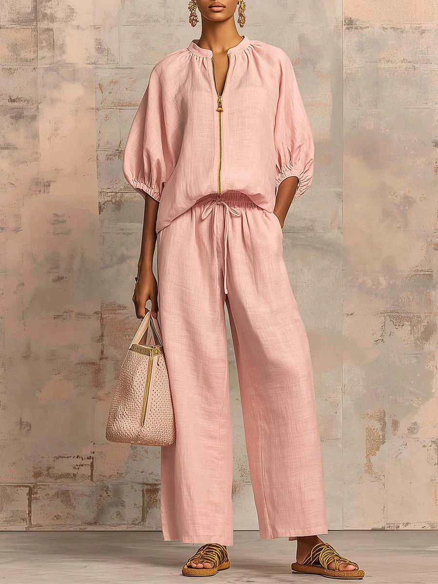 Albina | Relaxed Shirt & Wide-Leg Trouser Set