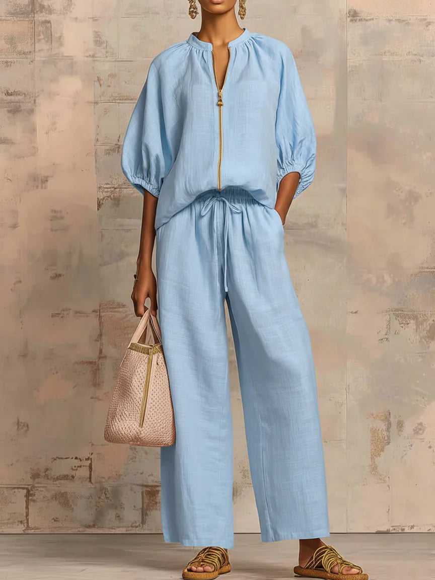 Albina | Relaxed Shirt & Wide-Leg Trouser Set