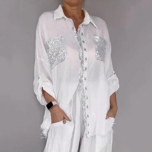 Lizy™ | Sequin Shirt & Trouser Two-Piece Set