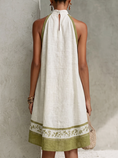 Olivia™ White Olive Floral Sleeveless Mini Dress